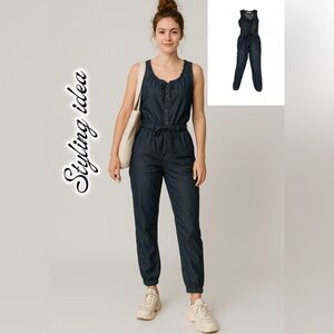 YELL Industry Womens Jumpsuit Romper Denim Farmcore  Countrycore Casual  SZ L